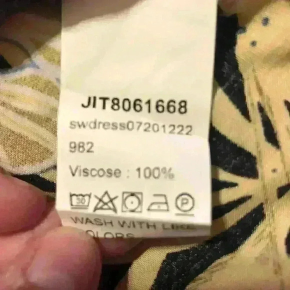 Navy Floral Dress 100% Viscose Size Medium - Picture 5 of 5